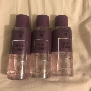 3 Pink Victoria’s Secret beach flower body mist